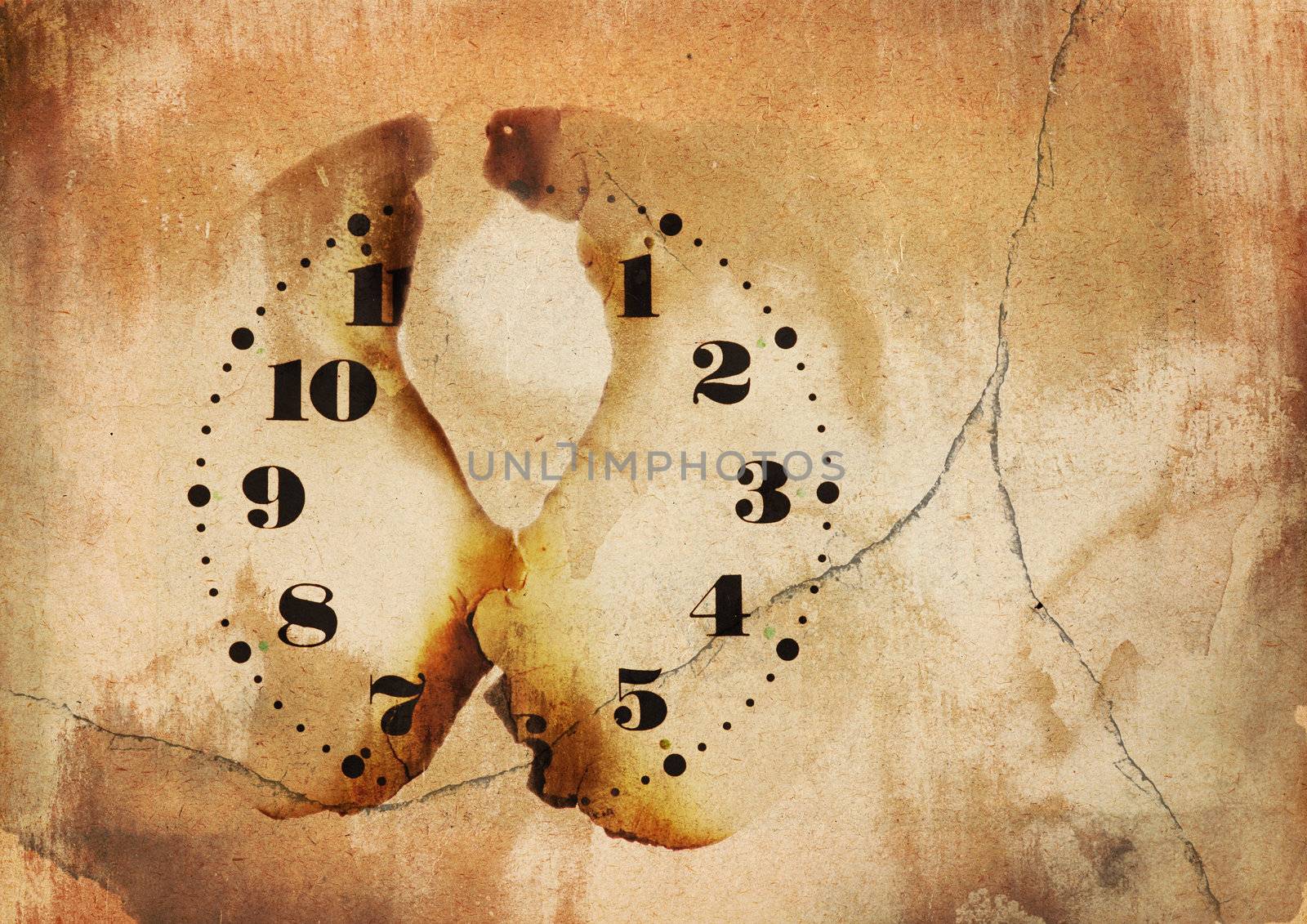 clockface in grunge style by Mibuch