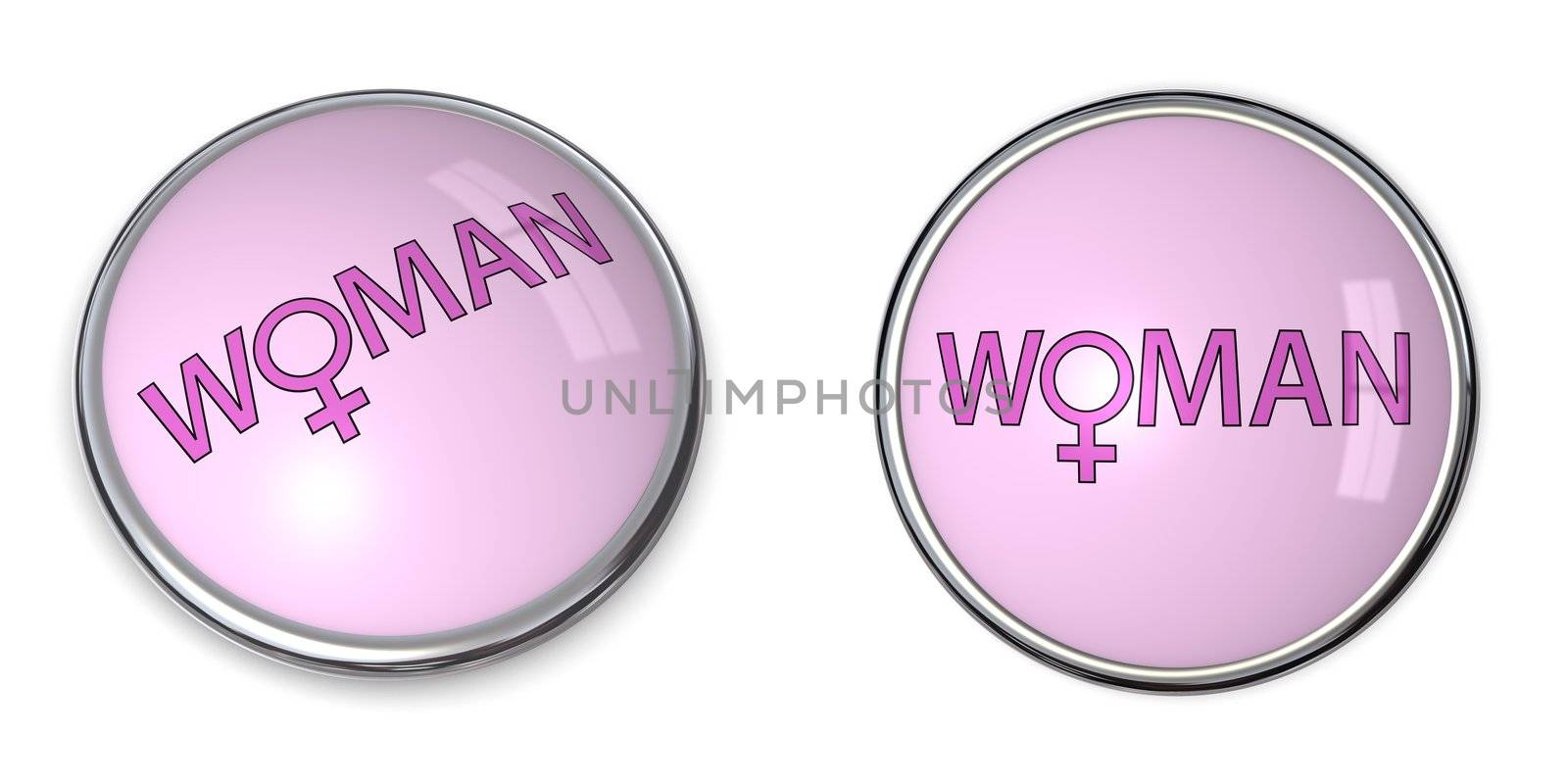Button Pink Word Woman/Female Gender Symbol by PixBox