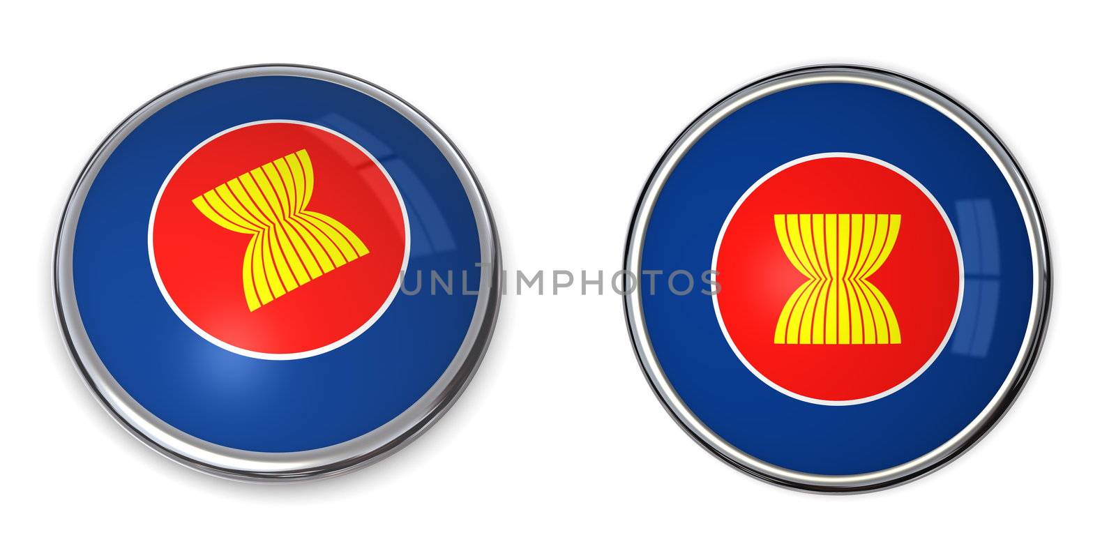 button style banner in 3D of ASEAN