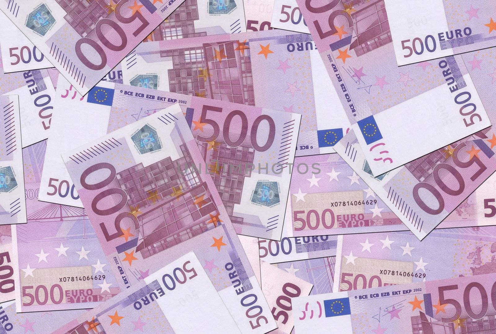 500 Euro notes background texture