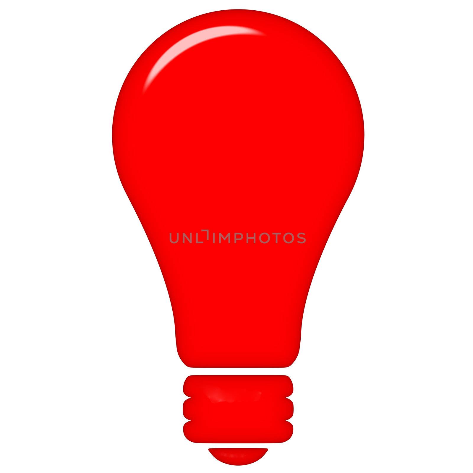 3d red light isolated in white