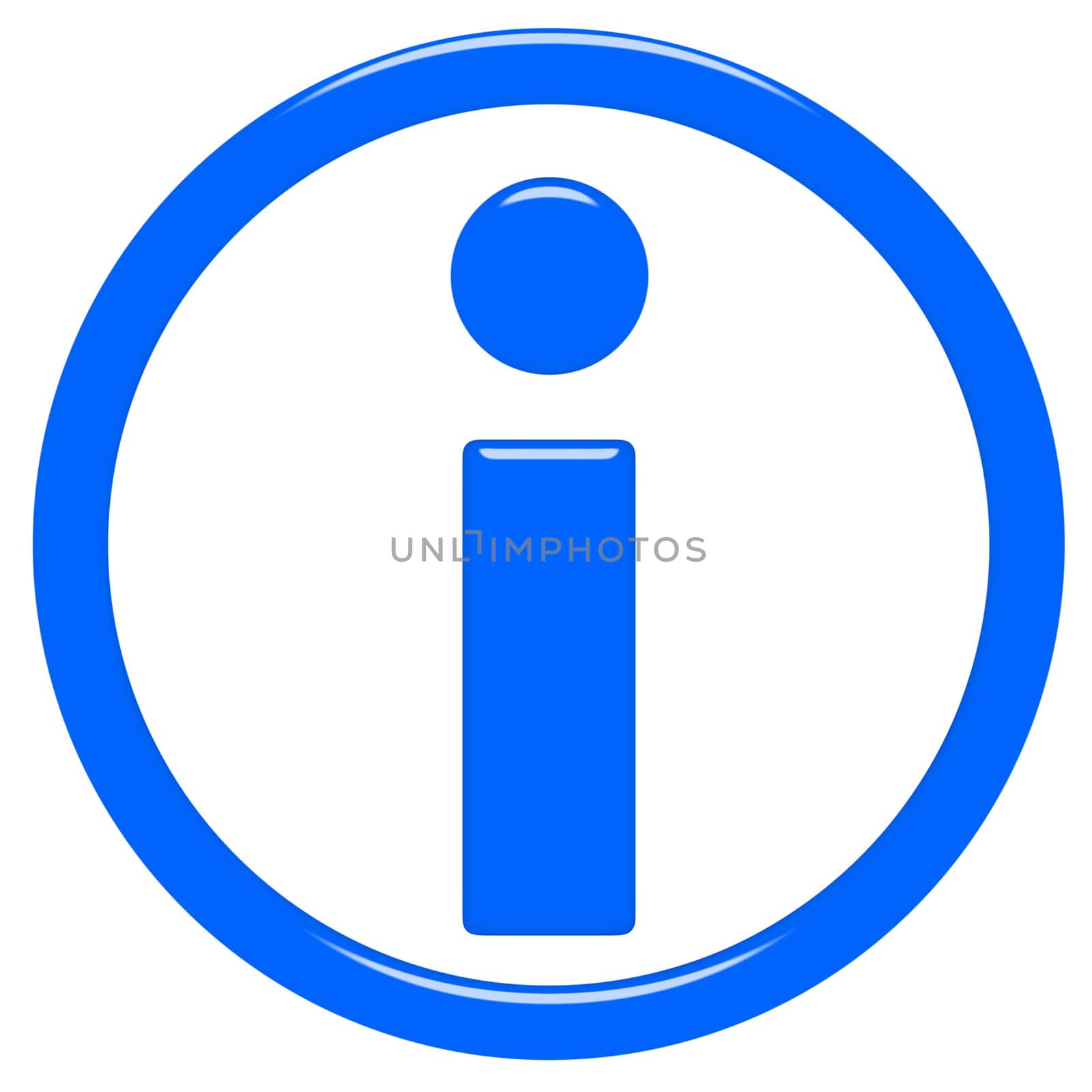 3d information symbol isolated in white