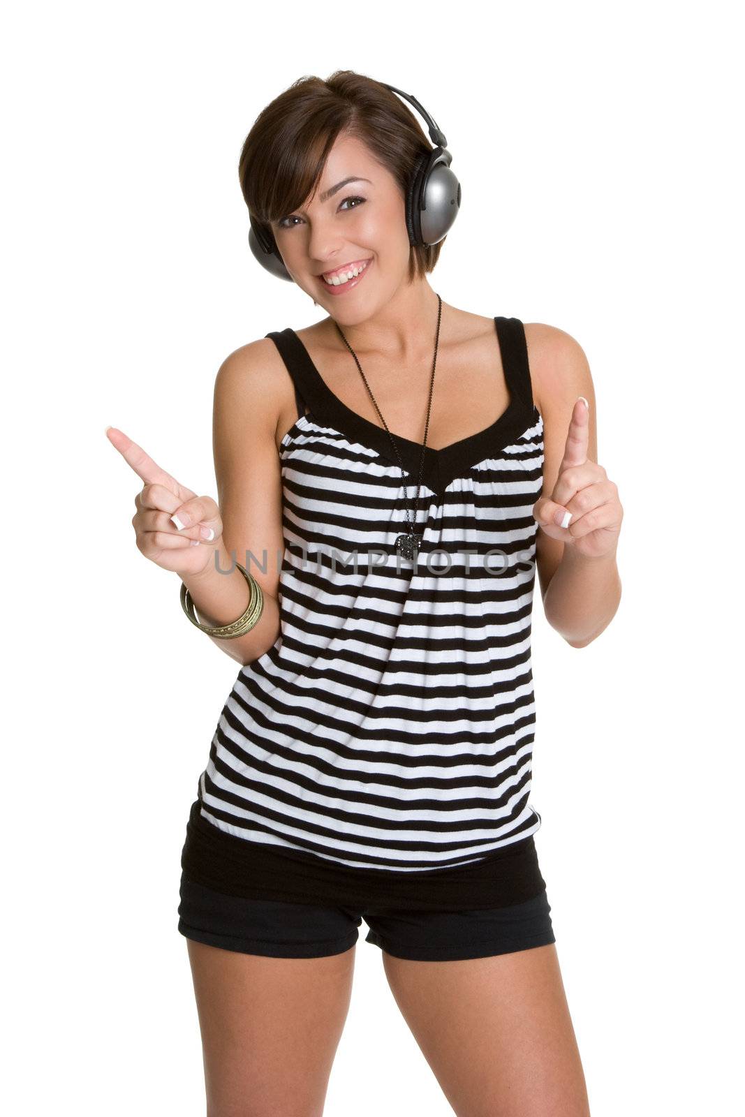 Teen girl listening to music