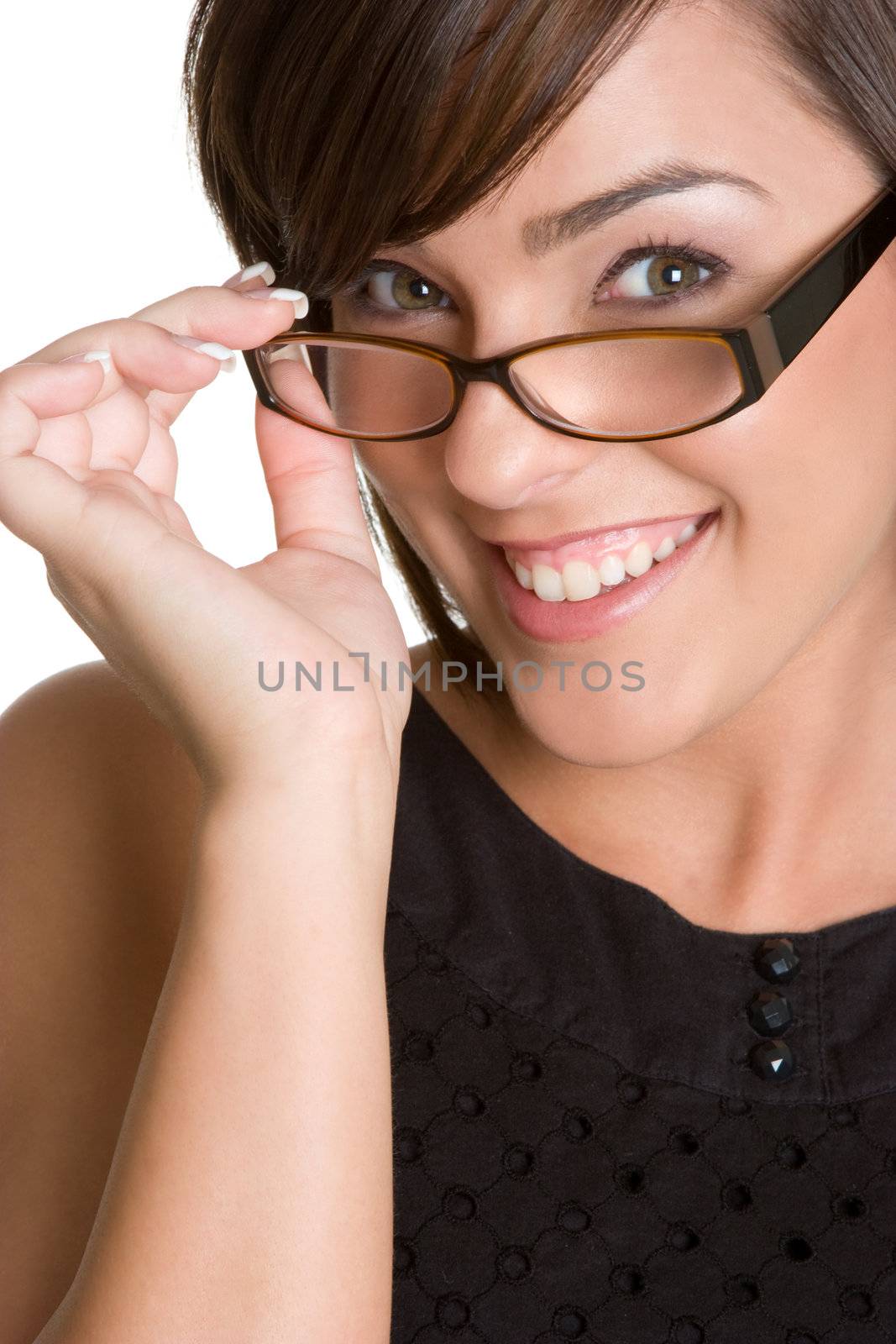 Smiling woman wearing eyeglasses