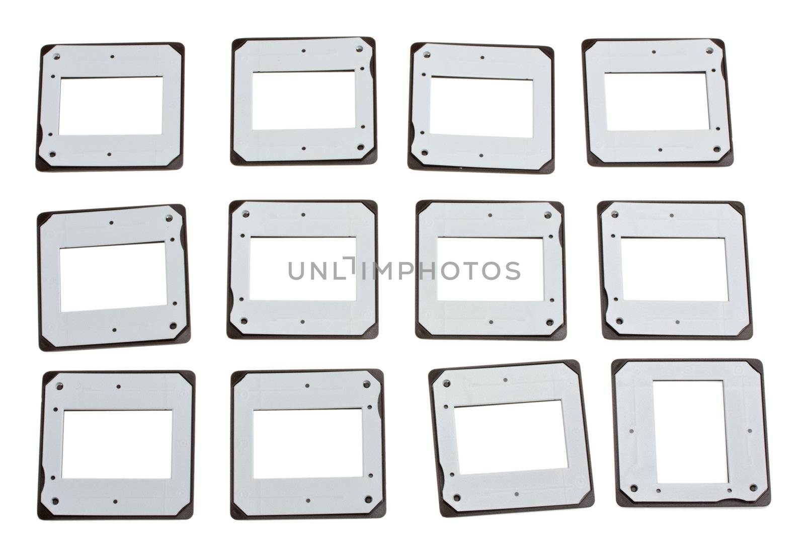 twelve slide frames isolated on white by bernjuer