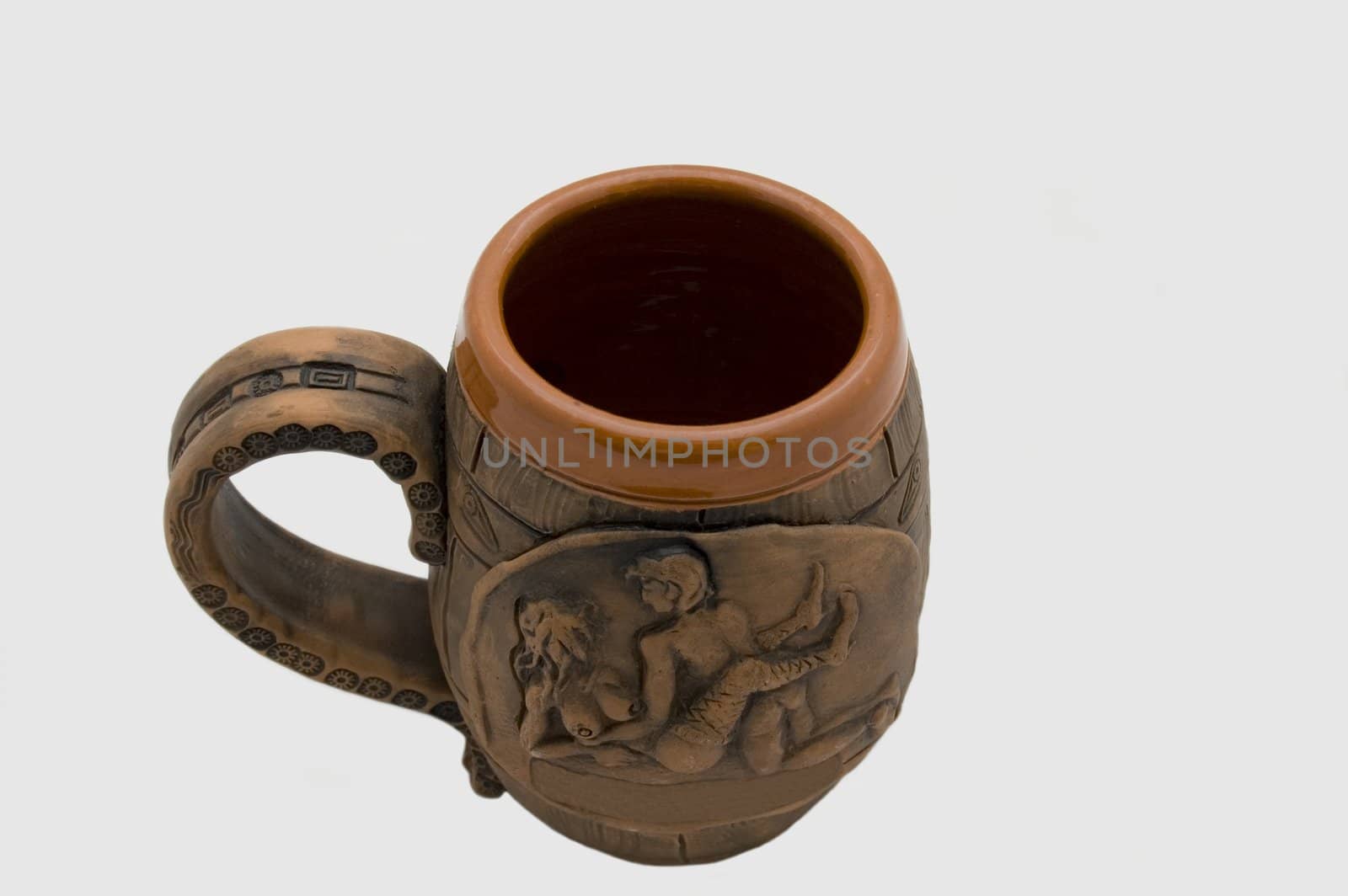 big brown mug isolated on background