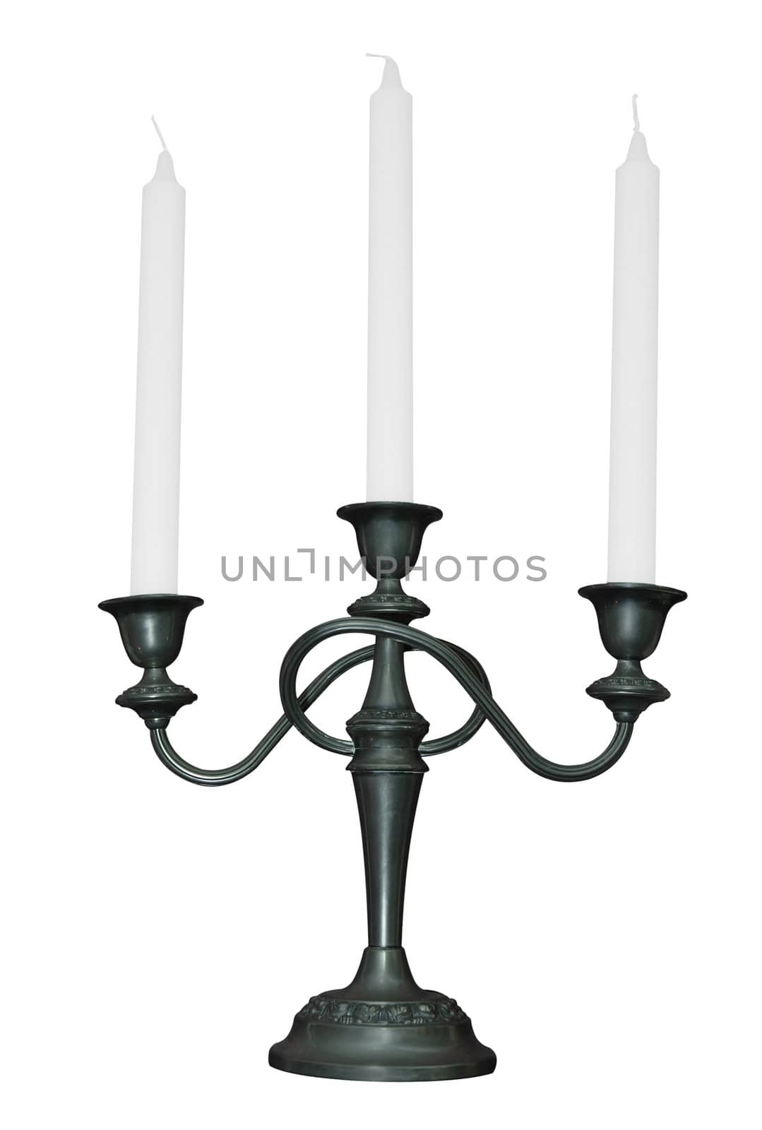 Three Candles isolated with clipping path