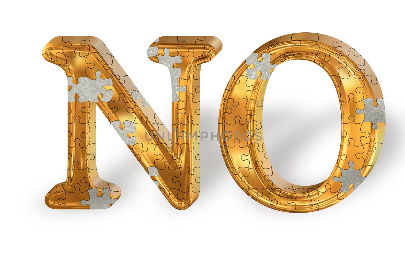 Word "no" as mosaic