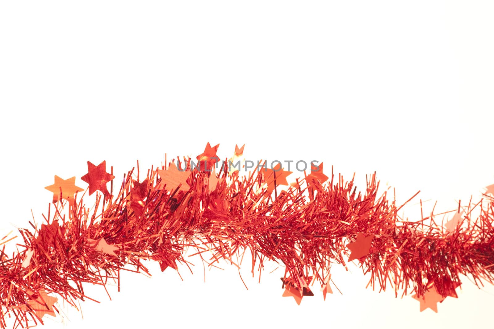 Happy holidays, red garlands over whithe background