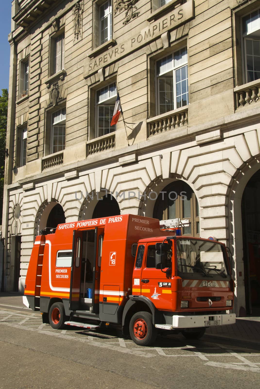 Fire Department truck, Paris, France by rongreer