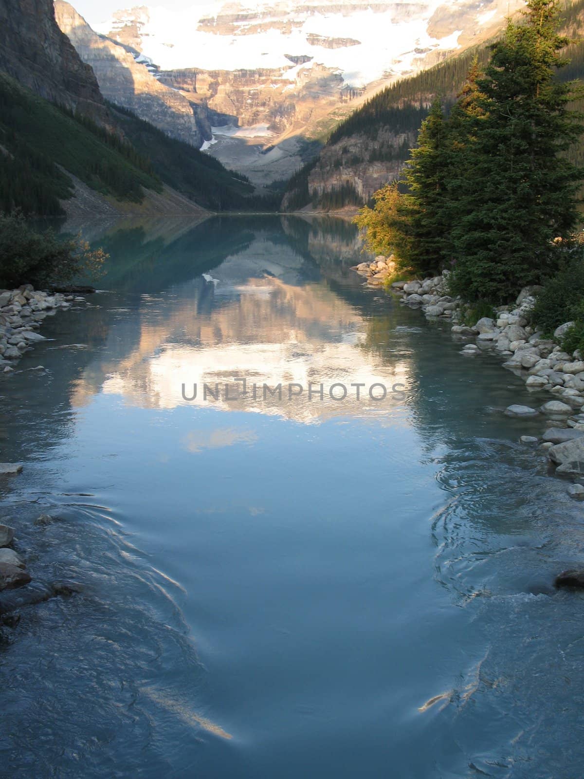 mountain reflection in lake water