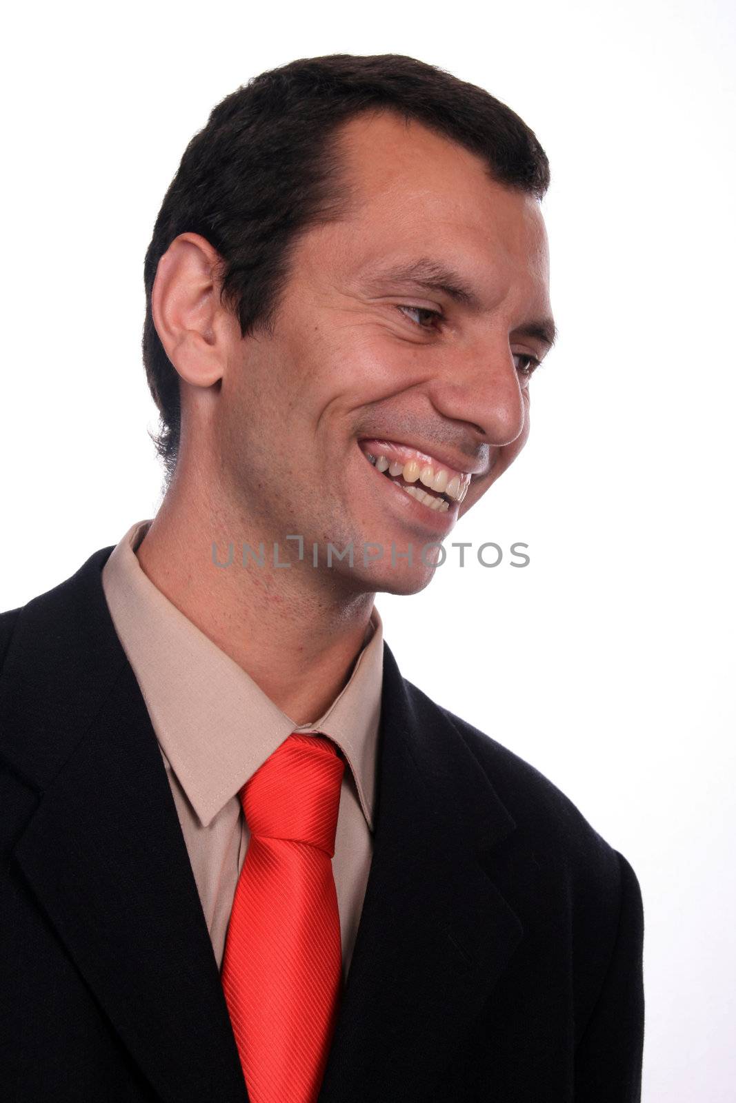 businessman over white studio background