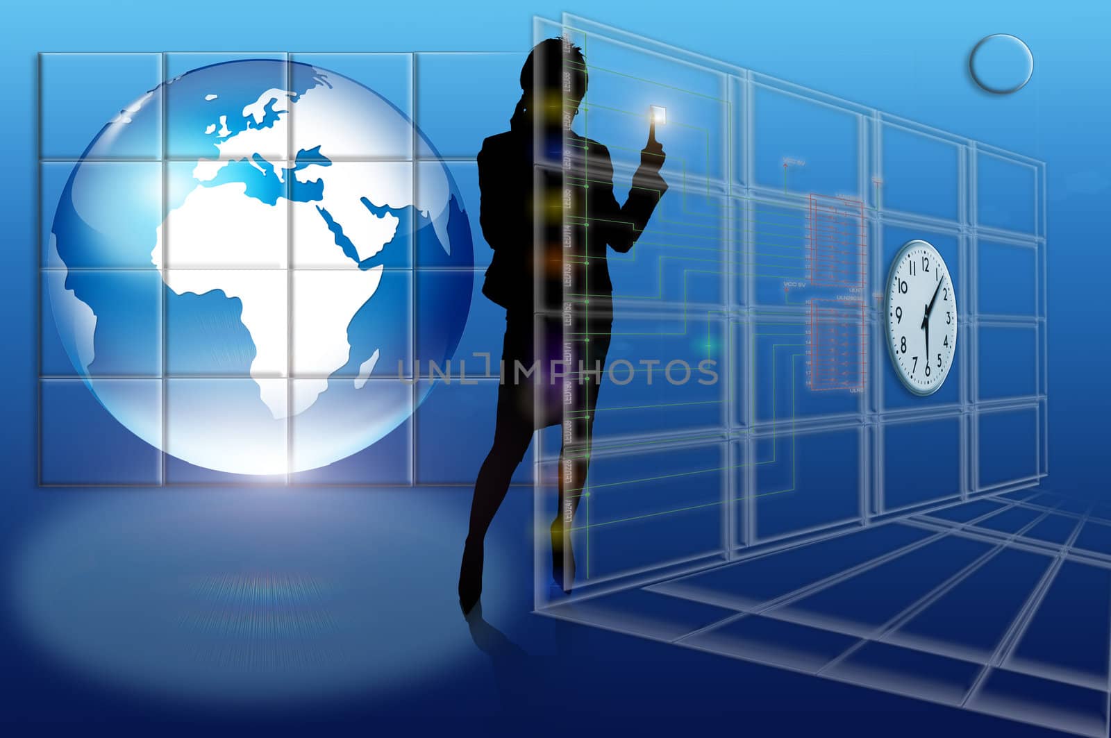 Businessbackground with silhouette women  by np65il