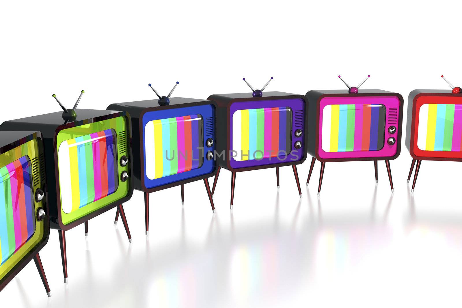 Colorful retro tv's by magraphics
