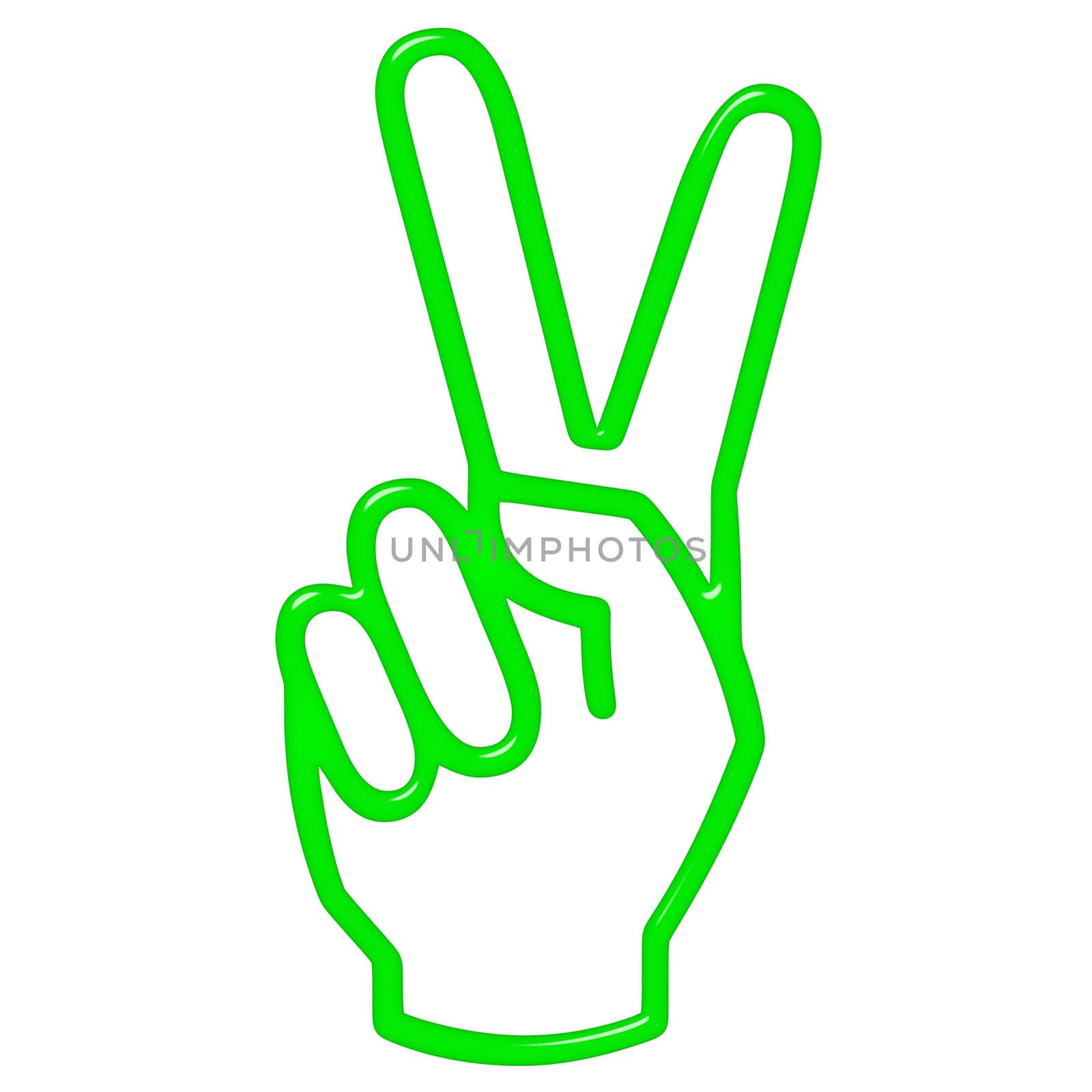 3D Victory Hand Sign by Georgios