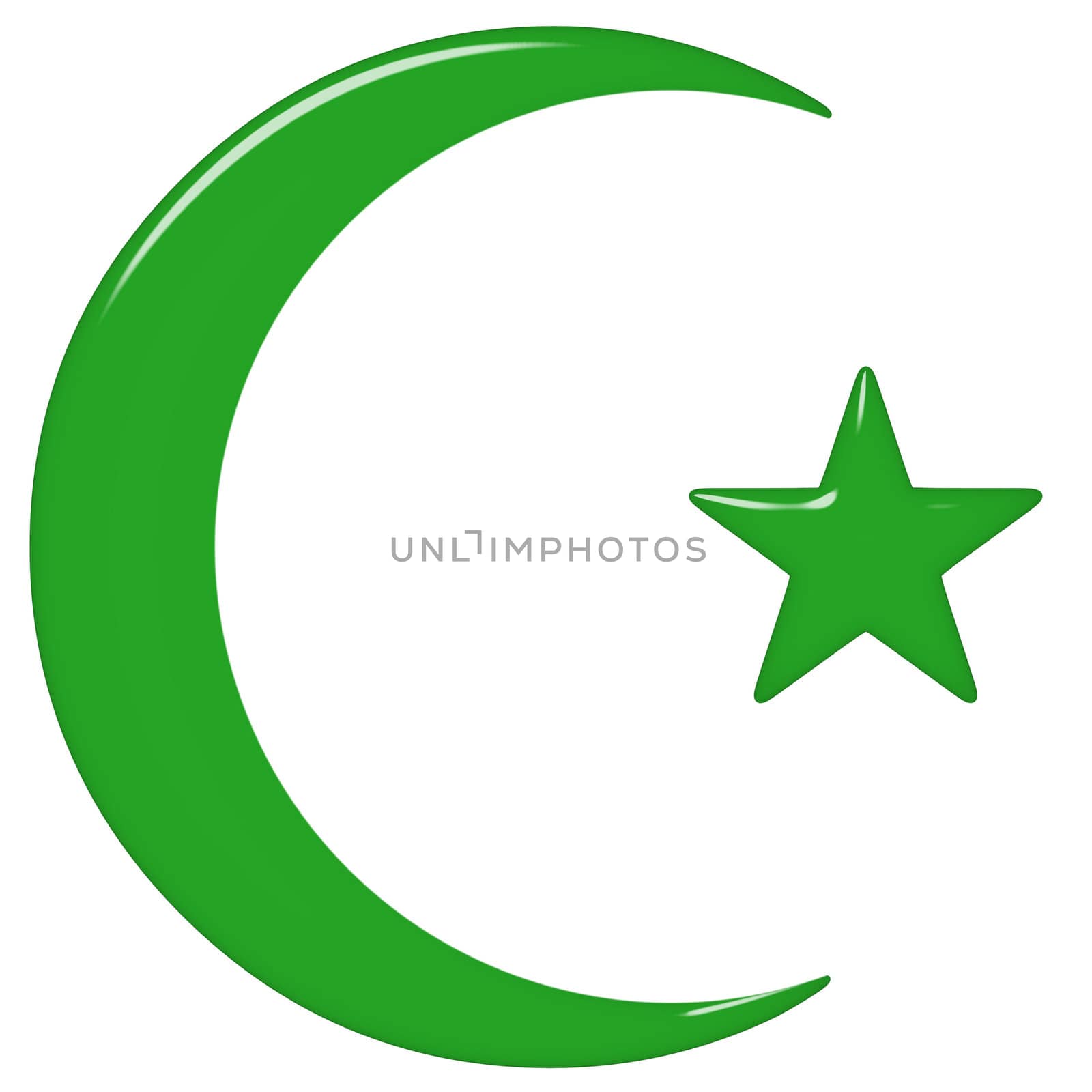 3d Islamic symbol isolated in white