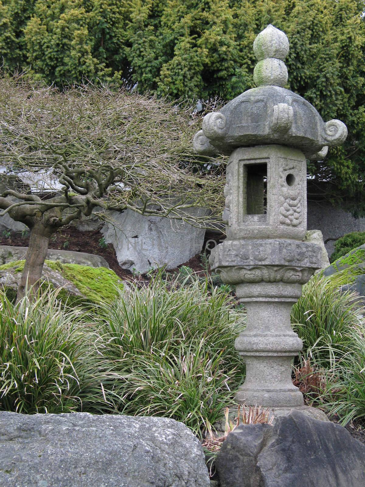 asian lantern in a garden