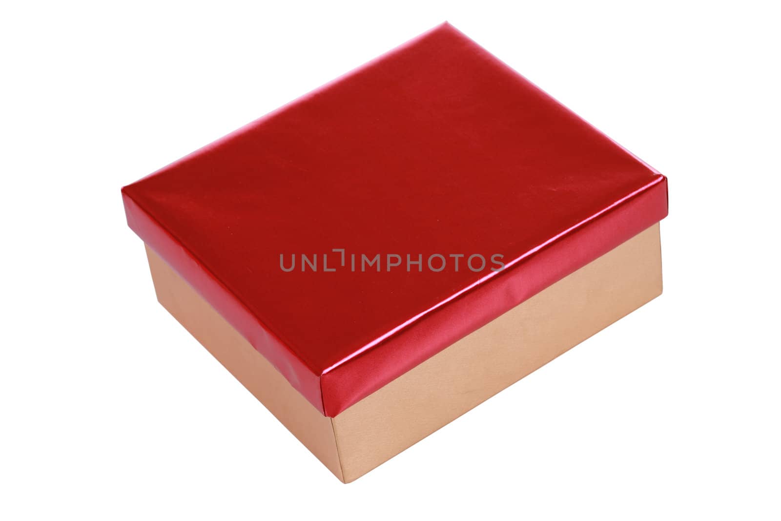 Red and gold gift box isolated