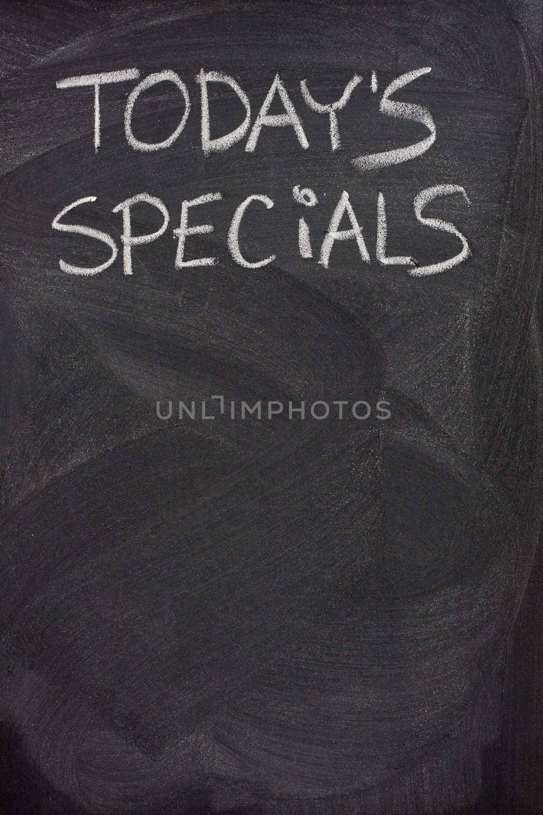 today's specials text on blackboard by PixelsAway