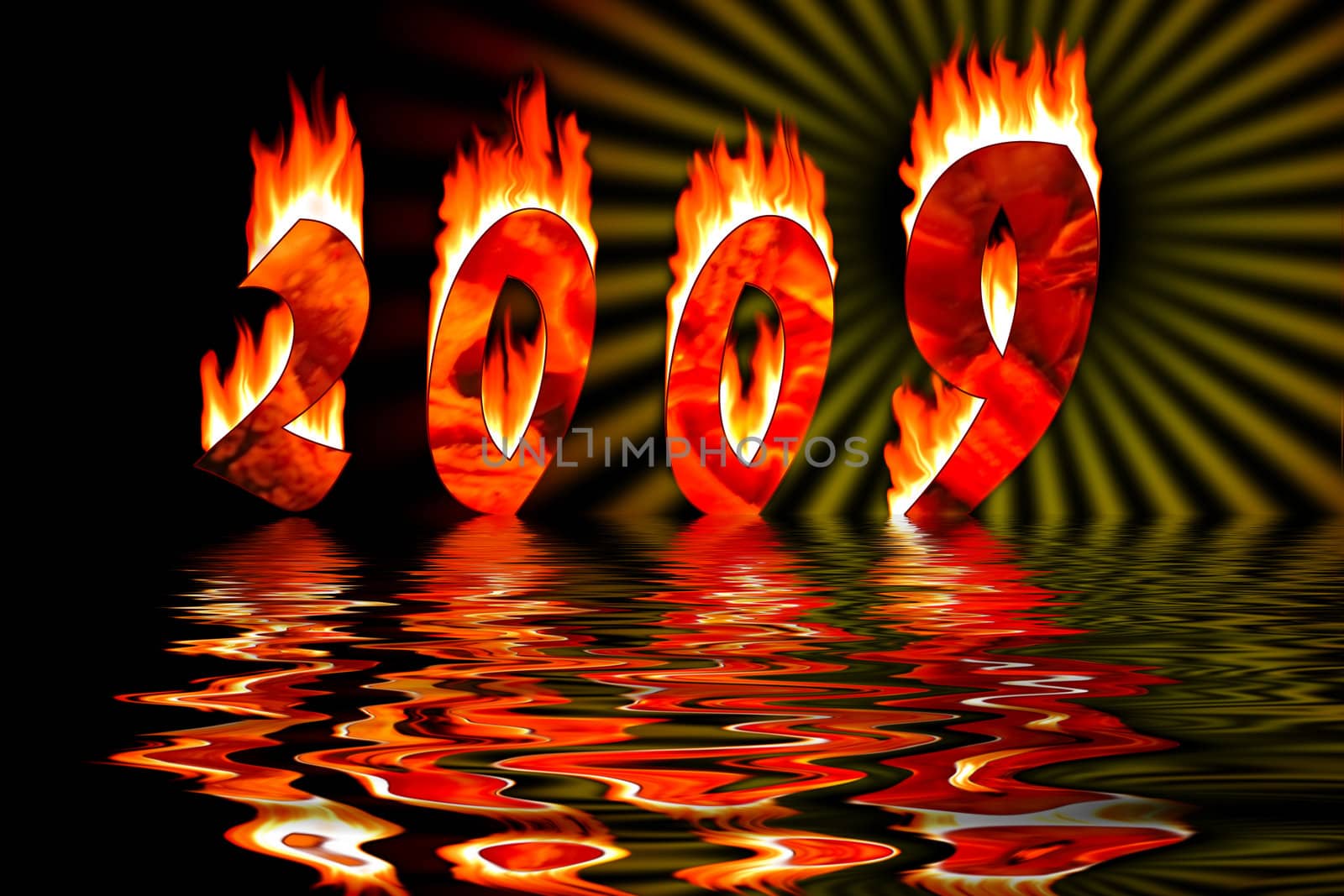 2009 new year numbers in fire flooding in water
