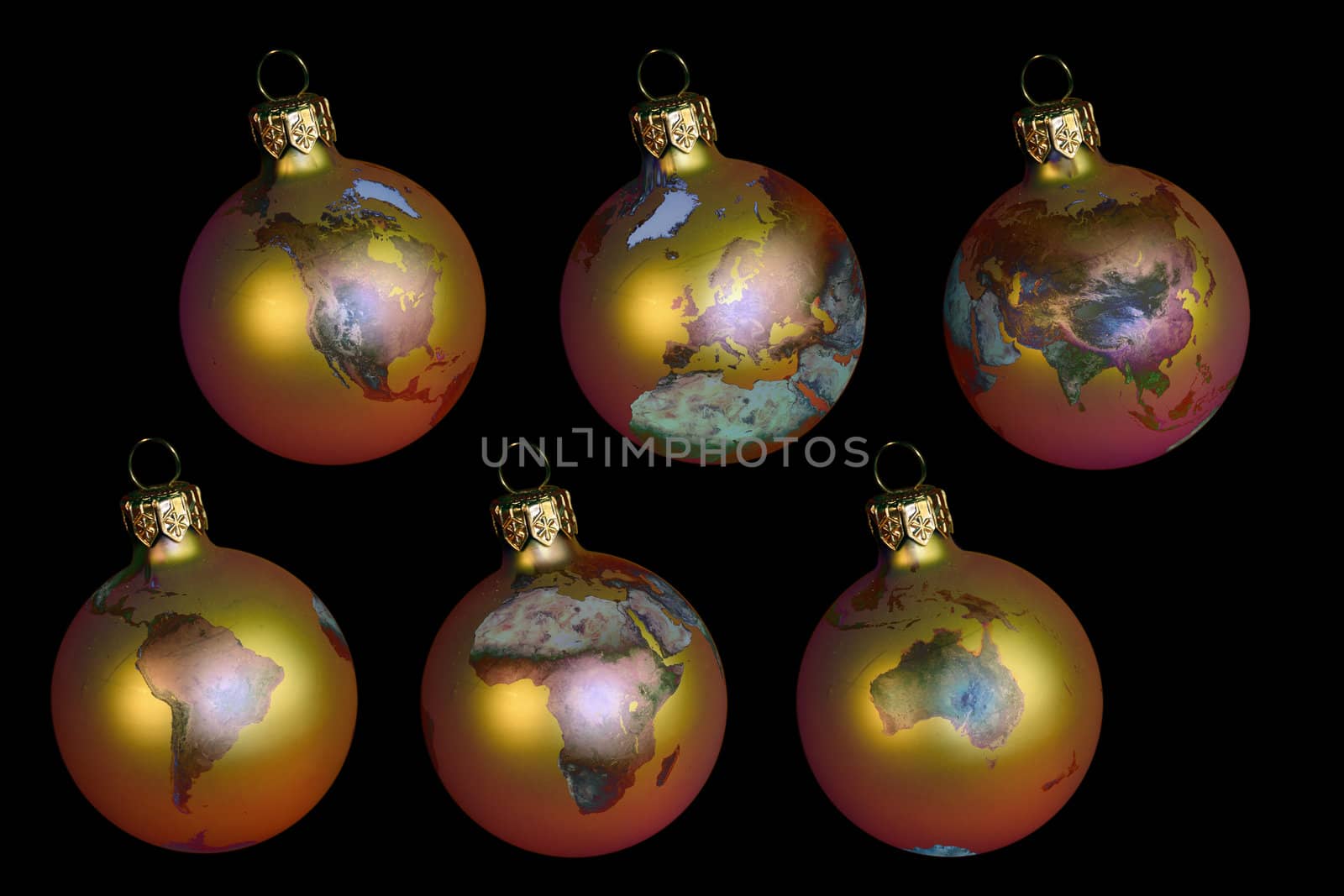 christmas balls with earth  by akuli