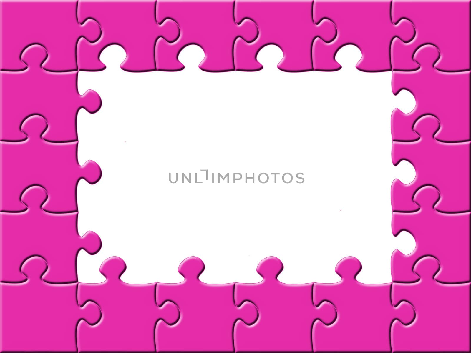 an illustration showing a pink puzzle frame