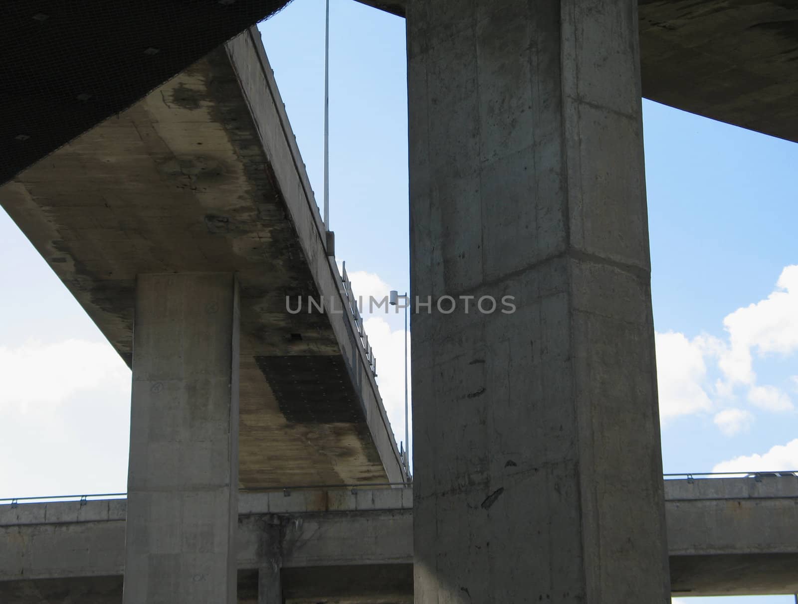 old concrete highway and blue sky