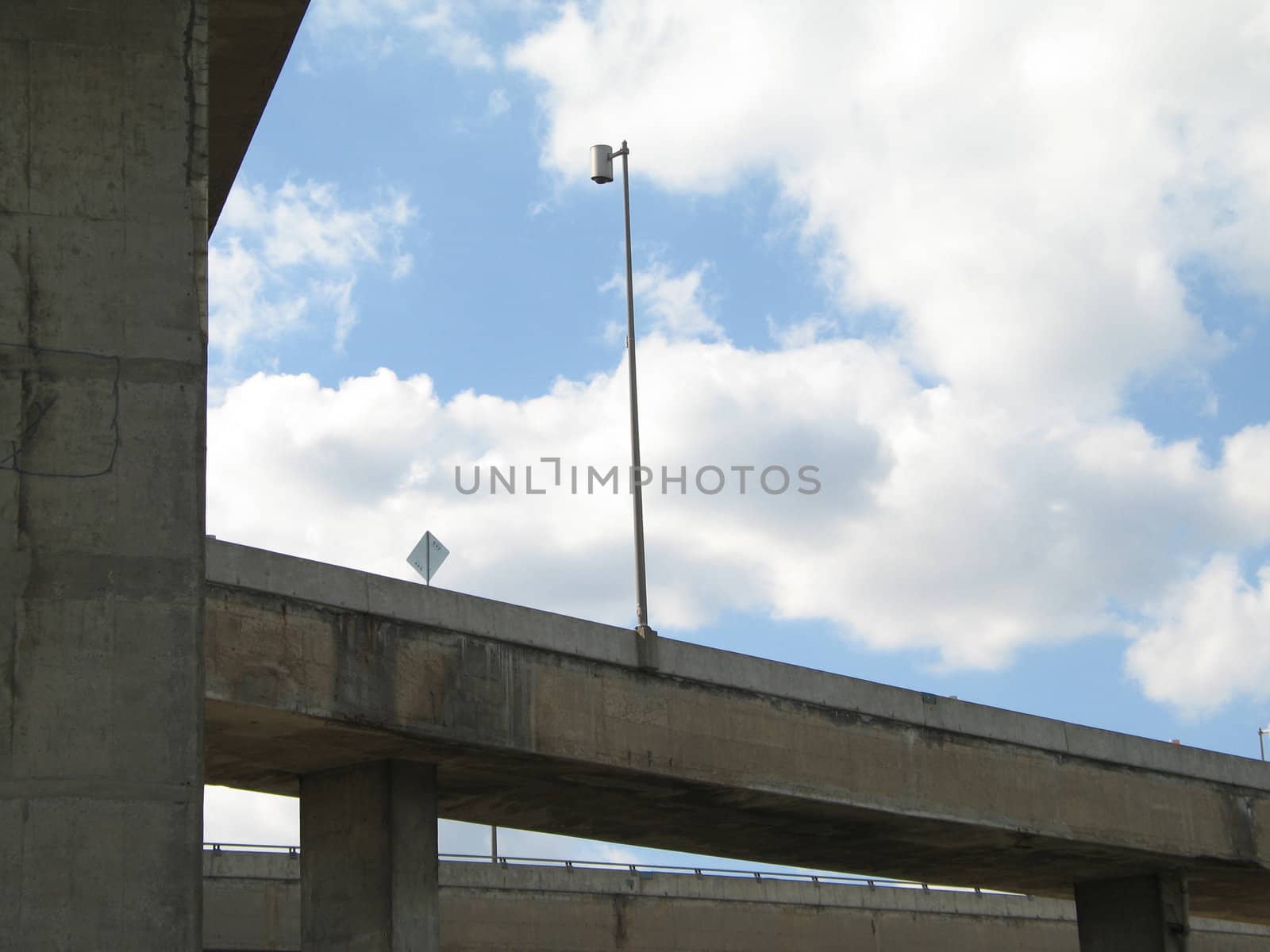 old concrete highway and blue sky