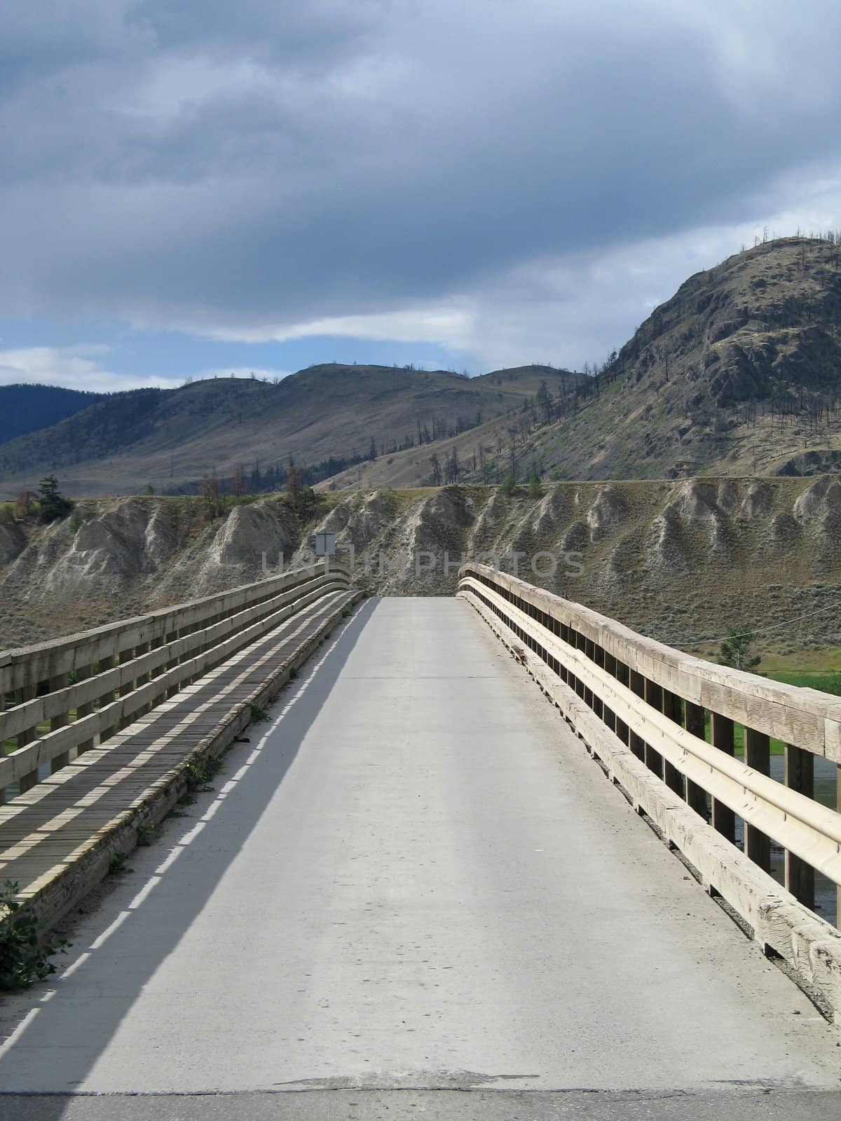 long, old wooden bridge