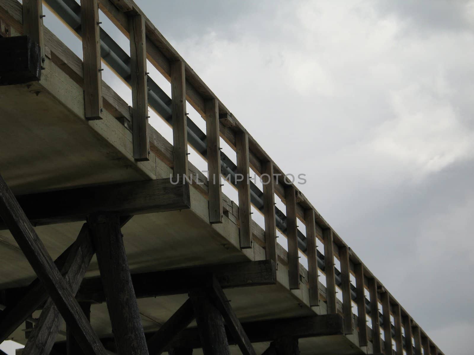 long, old wooden bridge