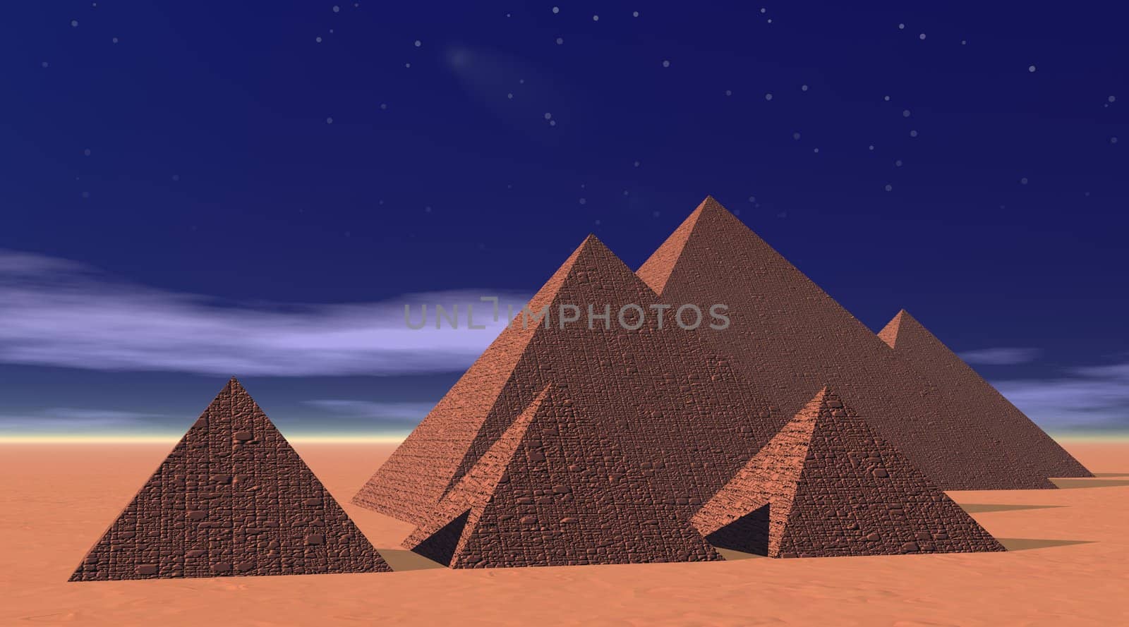 Pyramids by night by Elenaphotos21