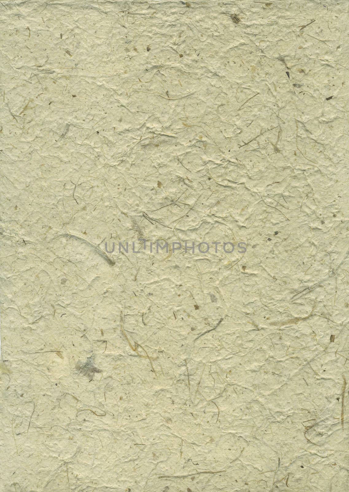 Detail of the rough surface of the handmade paper with remains of plants - natural product