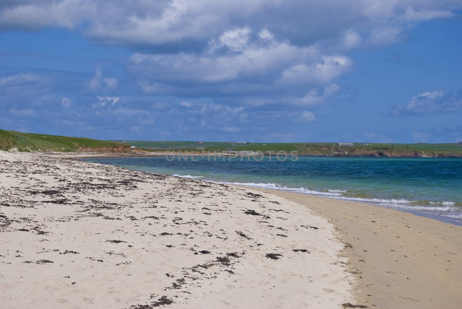 beautiful beach on Orkney mainland in Scotland