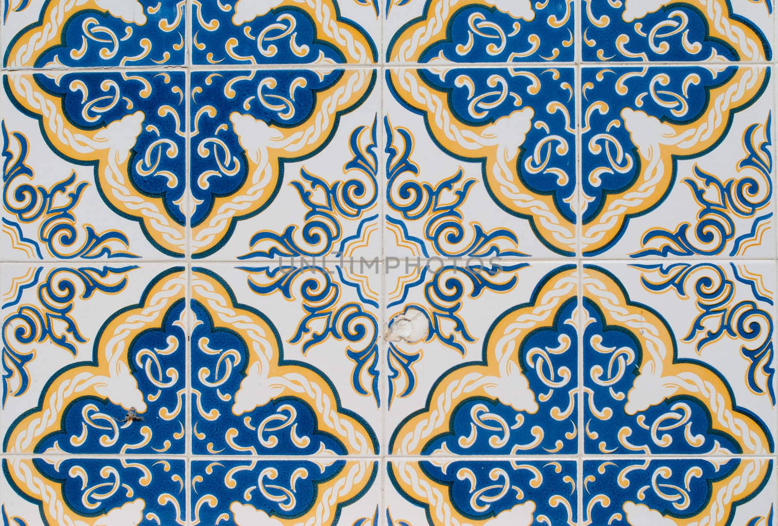 Detail of Portuguese glazed tiles.