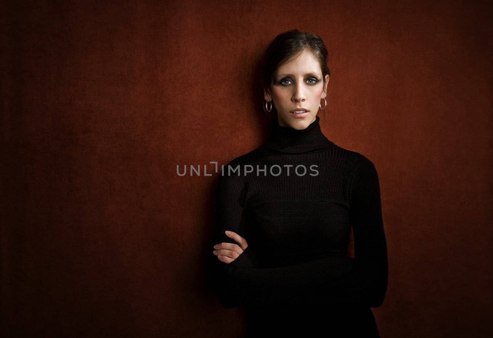 Pretty Woman in a Stretchy Knit Black Dress