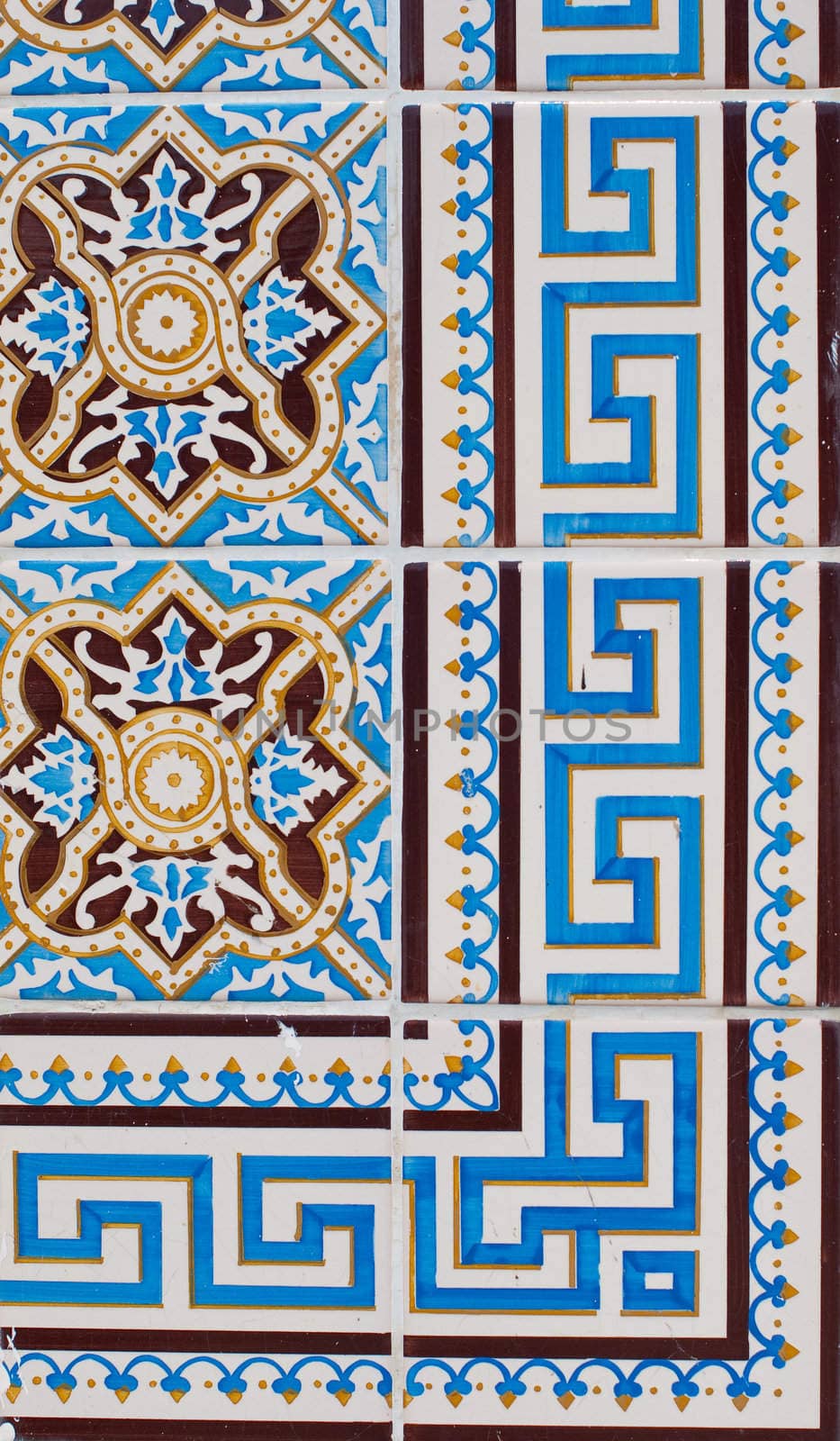 Detail of Portuguese glazed tiles.