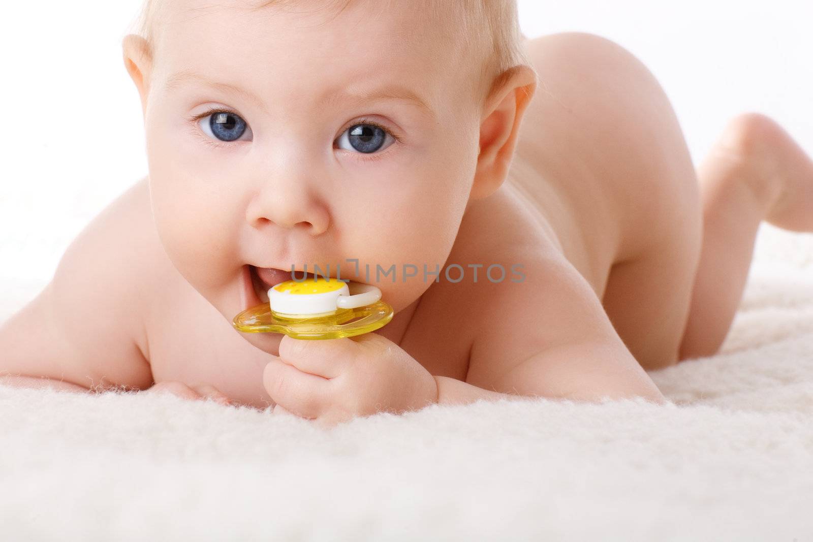 child with dummy on the floor