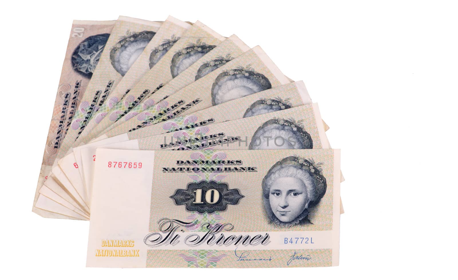 Cash money, ten kroner bills from Denmark by fljac