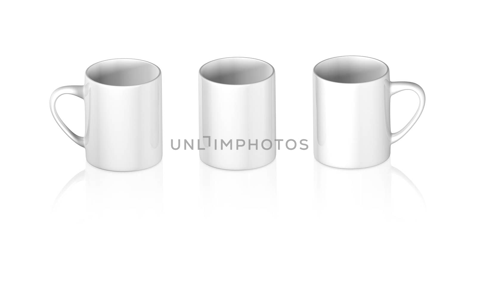 An image of three classic white cups