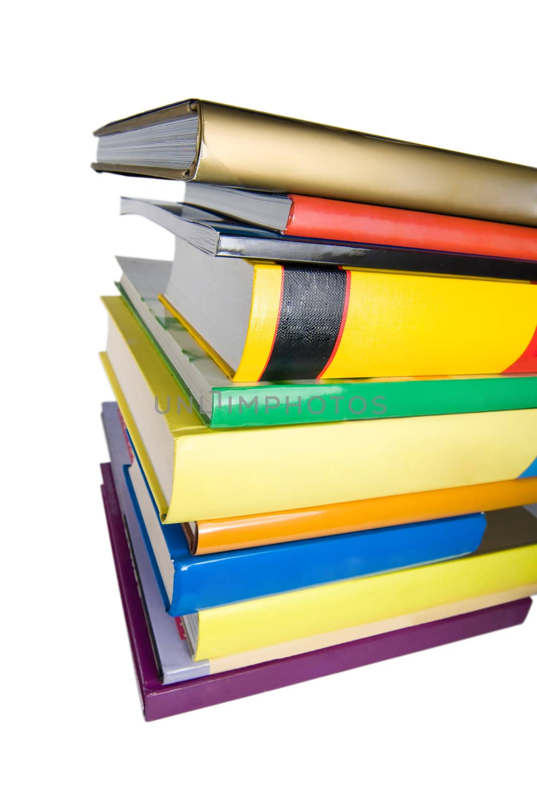 Books pile isolated on white