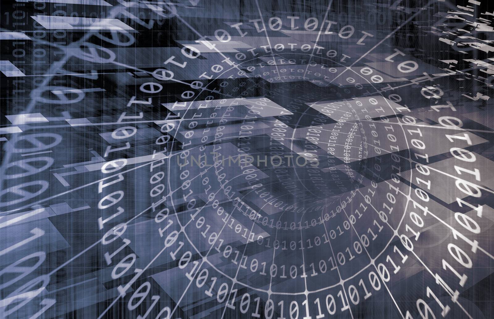 Technology Concept with Online Media Abstract Art