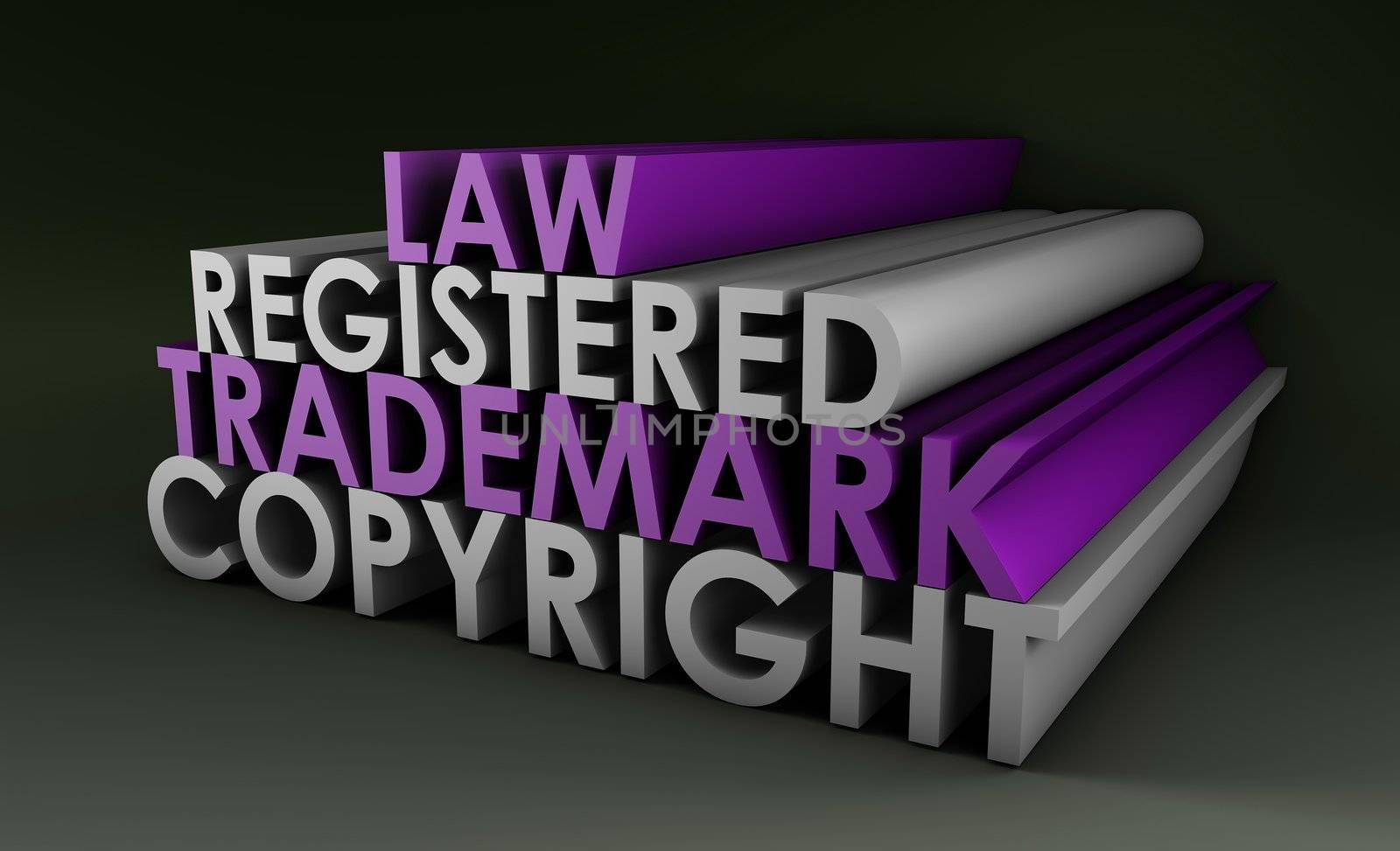 Registered and Copyright Trademark Law in 3d