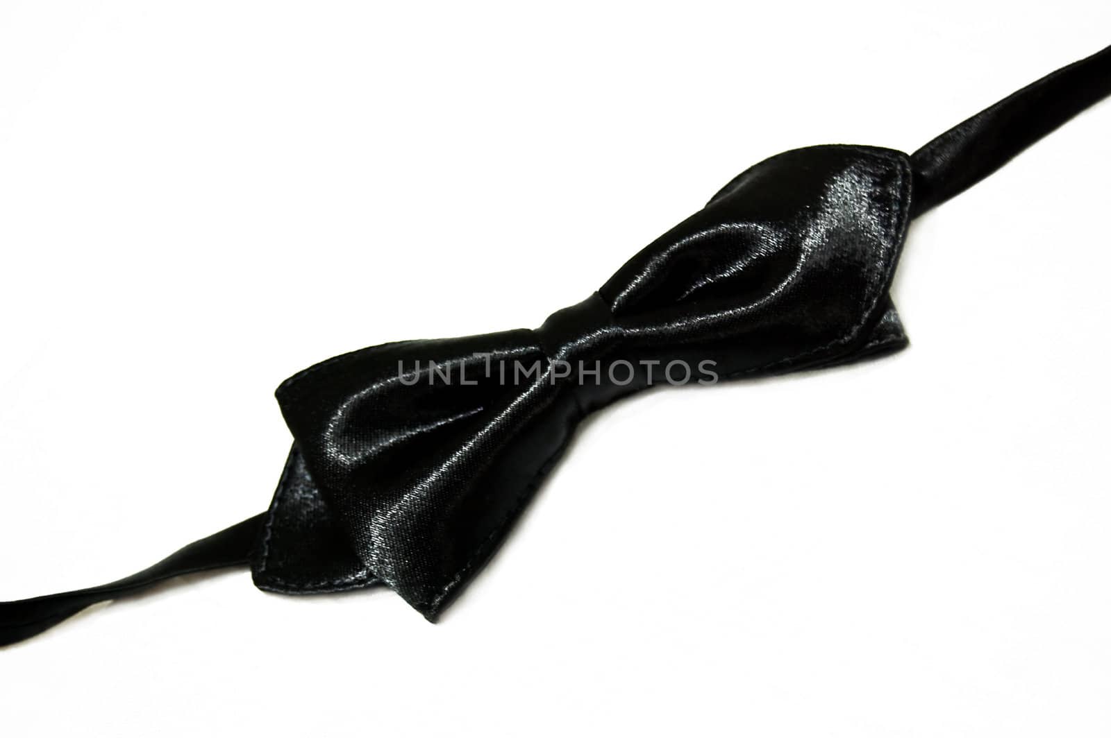 Mens black necktie over white