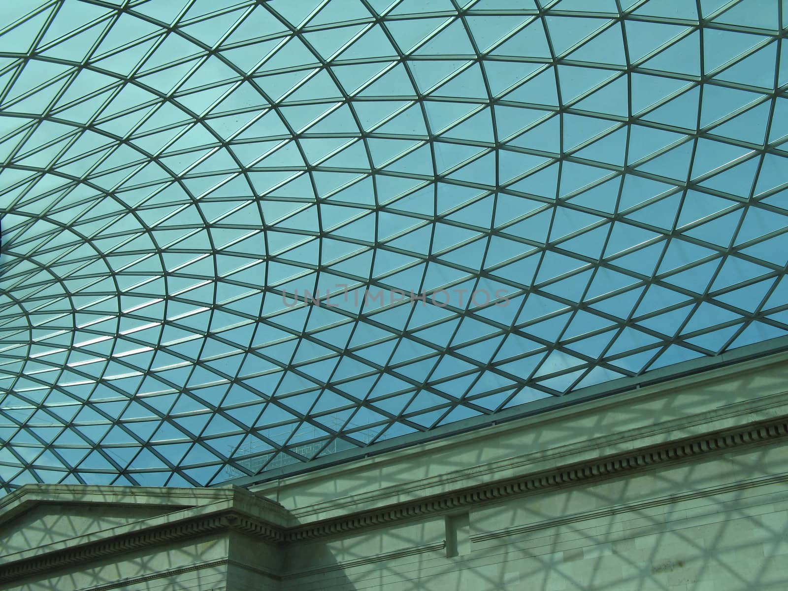 modern roof over calssic building