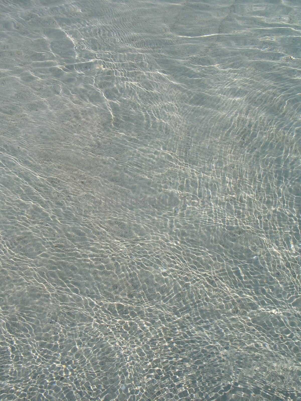 clear water and sand