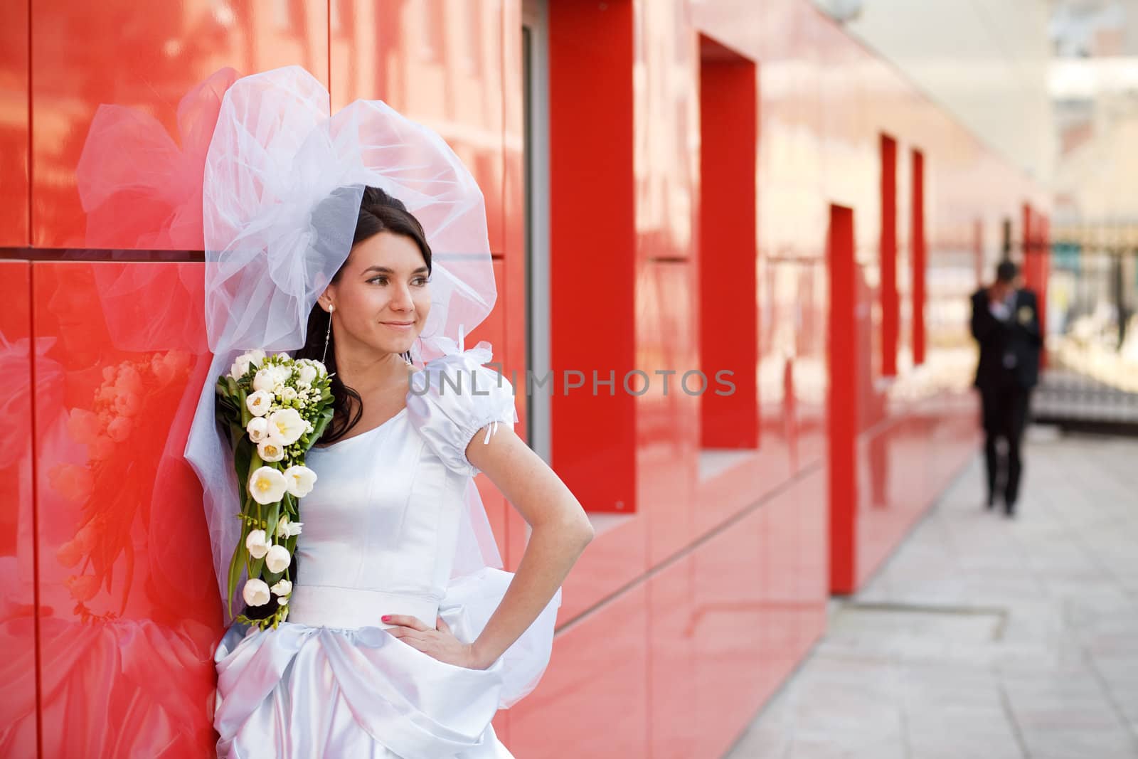 bride by the red wall