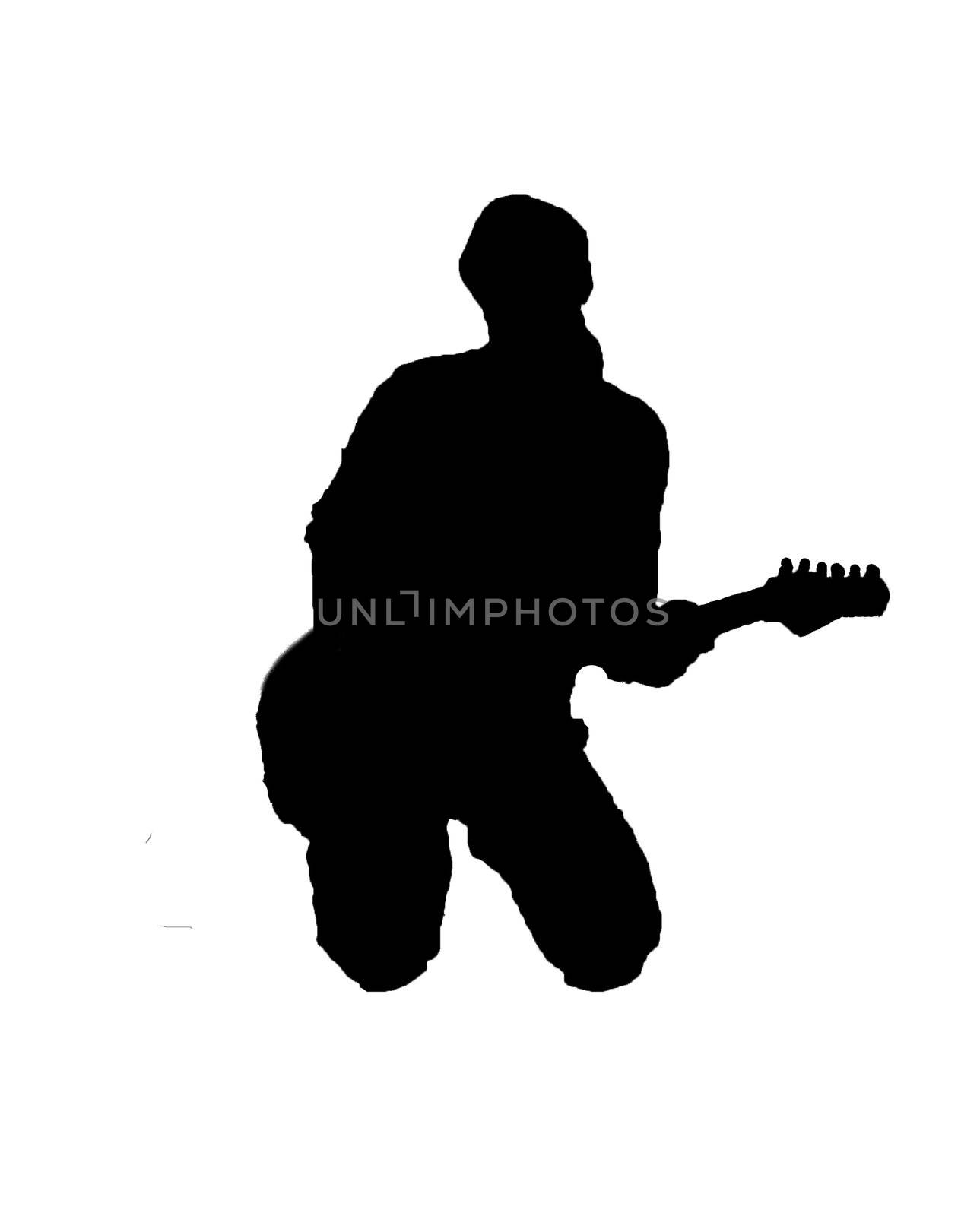 Silhouette of guitarist by Koufax73