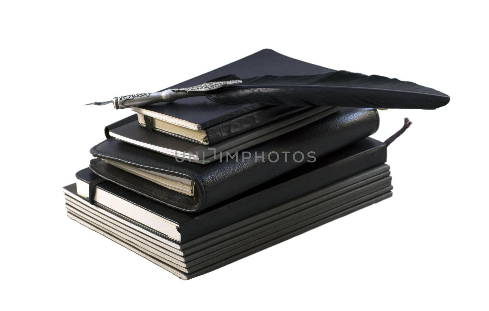 A pile of notebooks