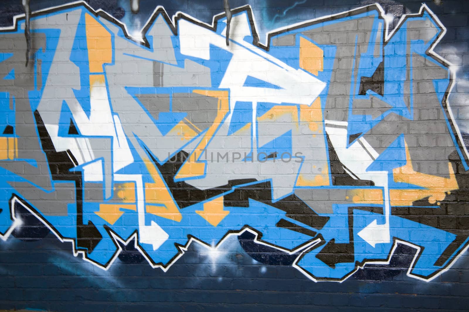 Blue Graffiti on a wall