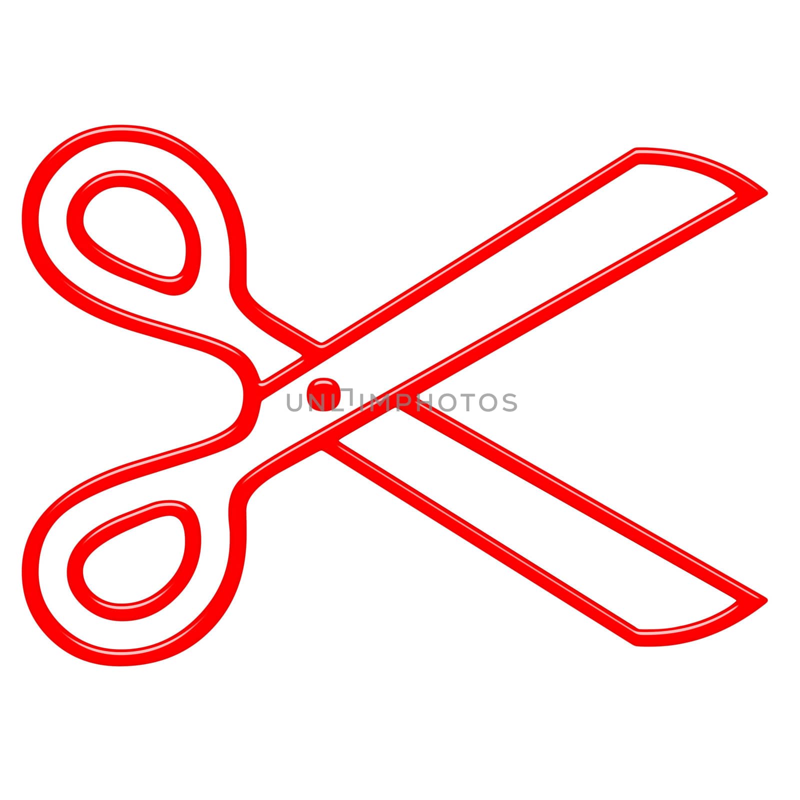 3d scissors isolated in white